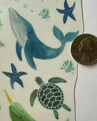 SEA CREATURE Mylar Sticker (22pc)Dolphin•Turtle•Fish•Whale •Starfish•Card Making