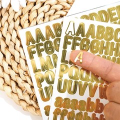 0.5 Inch Letter Stickers, 12 Sheets Vinyl Alphabet Stickers inch, Gold