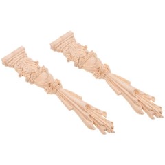 2pcs Wardrobe Carved Onlay Wood Appliques And Onlays For Furniture