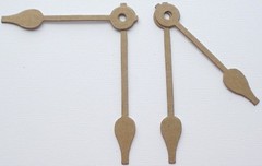 {8} *LONG CLOCK HANDS* Bare Chipboard Die Cuts – 4 Pairs – 3.5″ and 4″ Long
