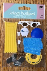 RARE Jolees POOL Water Swimming Tube Beach Flip Flop Goggles Towel Stickers 3D