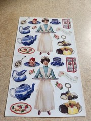 John Grossman The Gifted Line Antique Images Collection~Time for Tea~Stickers