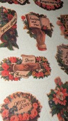 Vintage Hallmark Stickers Victorian Floral Arrangement Love Friends 1 Sheet READ
