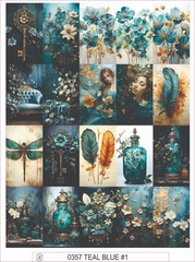 TEAL BLUE #1 – COMPLETE SHEET OF 20 STICKERS