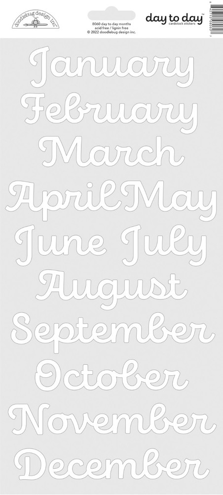 Doodlebug Day to Day Month Stickers Great for Calendars and Planners Jan-Dec