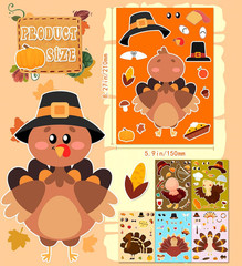 Thanksgiving Stickers for Kids, DIY Crafts Stickers for Kids, Make a Turkey Face