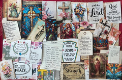 #773 – SMALL FAITH & FLORAL Junk Journal Scrapbooking Kit – 15 Pieces SHIPS FREE