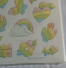 Hallmark Pastel Rainbow Vintage 1989 Stickers, New In Package-4 Sheets