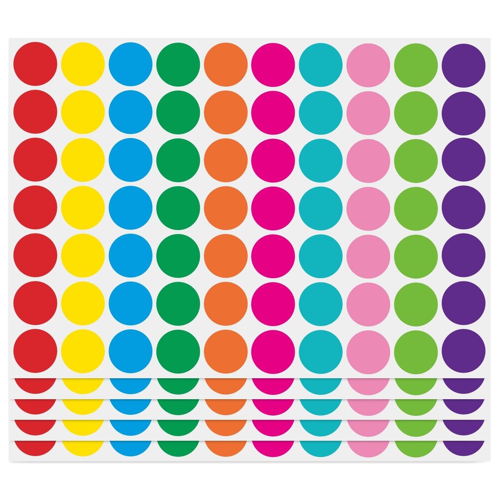 1050 Pcs Color Coding Labels Circle Dot Stickers for Office Classroom Students