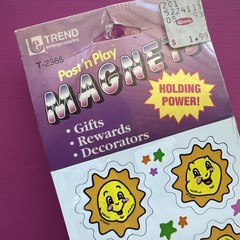 Vintage 90s Trend 1991 Post Play Sun Magnets & Classroom Calendar Weather Lot