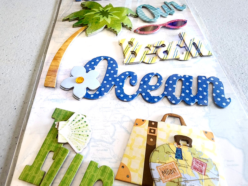 K&Company Happy Trails Vacation 3D Chipboard Stickers Scrapbook Word Accents NOS