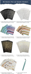 2370 Pcs Word Stickers for Journaling,40 Sheets Quote Stickers Gold Foil Small T
