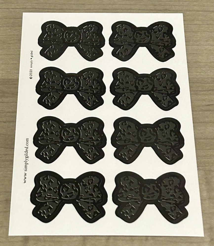 NEW Simply Gilded Animal Print Black Bows Sticker Sheet SG 2020 Stickers C