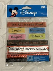 Large Lot Disney Mickey Mouse Park Embellishments Stickers Charms Ribbons NEW