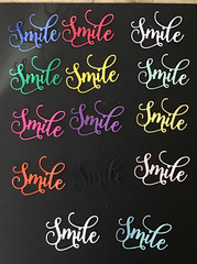 «Smile» word die cut embellishments Choose Color 6 pcs 1-1/2″ x 2-1/4″