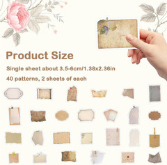 Vintage Scrapbook Paper Stickers, 80 Pcs Scrapbooking Sticker Aesthetic Junk Jo