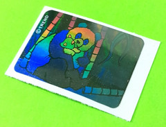 Vintage Trend Panda Bear & Baby Holographic 3D Sticker *RARE* 1 1/4″ x 7/8″
