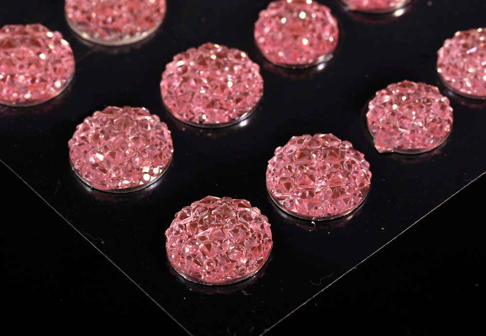 CraftbuddyUS CB70PK 50 Self Adhesive Pink Crystal Rhinestone Moon Rock Gem Craft