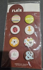 American Craft Flair 8 adhesive colorful badges for scrapbook cards crafts