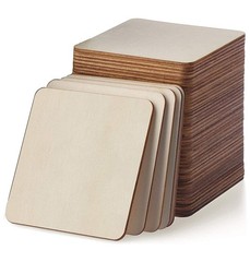 Unfinished Wood Pieces 80 Pcs 3″x3″ inch Wood Board Wooden Squares Wooden Cut…