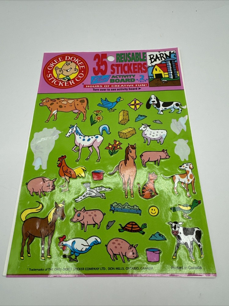 Okee Dokee Reusable Stickers Plus Activity Board Canada Pack 3 on Board