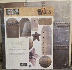 The Paper Loft Textures CardStock with Coordinating Tags for Scrapbooks
