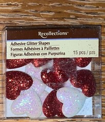 Recollections Adhesive Glitter Shapes Hearts Love Valentines Wedding Scrapbook