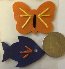 PRIMARY SHAPE STITCHERS Dimensional Stickers(9pc) Butterflies•Flower•Card Making