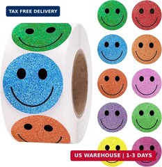 Anwyll 500Pcs Smiley Face Stickers – Happy Face Stickers 1Inch Smiley Sticker Ro