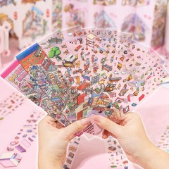 12 in 1 Portable in pocket Mini Landscape Sticker Miniature scene Collection