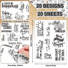 Tudomro 20 Sheets Different Transparent Scrapbook Stickers Vintage Black