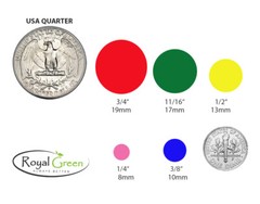 Royal Green Round Dot Sticker (11/16 Inch) Black 17MM 2440 Labels on Rolls
