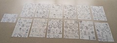 Vintage Color Your Own Stickers AMAV 12 sheets horse bird unicorn flowers