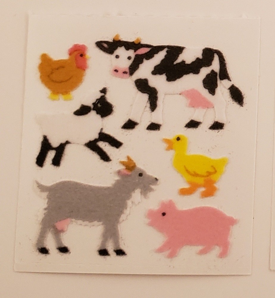 Vintage Sandylion Fuzzy Flocked Mod Stickers YOU CHOOSE