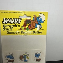Open Vintage Smurf Scratch & Sniff Smurfy Stickers