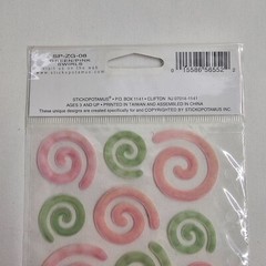 Sticko Velllum Stickers Spring Swirls Green Pink Glitter Sparkle Stickopotamus