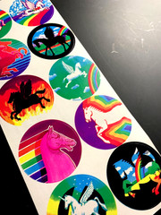 10 UNICORN PEGASUS HORSE ILLUMINATION rainbow vintage sticker decal mods