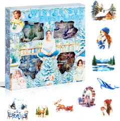 430Pcs Scrapbook Winter Landscape Stickers Set for Scrapbooking Supplies, Aesthe
