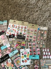 Lot of 34 Girl Themed Embellishments – Paper Craft, Scrapbooking, Journaling