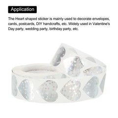 Heart Shaped Sticker 1″ Self-Adhesive Love Label Star Silver 1000 Pcs