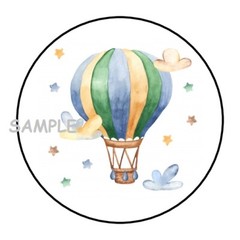 30 PRETTY HOT AIR BALLOON ENVELOPE SEALS LABELS STICKERS WATERCOLOR PARTY FAVOR
