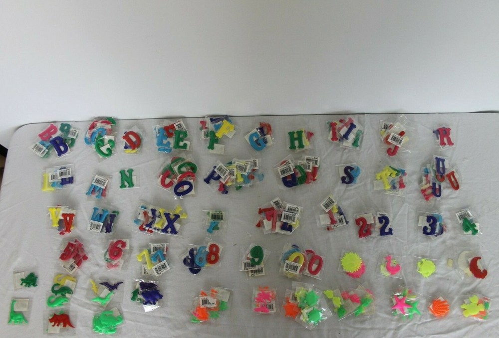 Lot Over 250 Puffy Letters Numbers Figures Shiny Fabric Scrapbook Teachers Craft