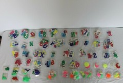 Lot Over 250 Puffy Letters Numbers Figures Shiny Fabric Scrapbook Teachers Craft