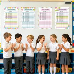 9Pcs Classroom Charts Colourful Classroom Incentive Chart Homework Data Chart…