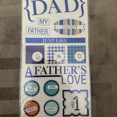 Me & My BIG Ideas MambiSTICKS Dad Dimensional Stickers Father’s Day Blue Words