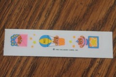 Vintage 1983 Sticker strip Teddy Bears Jack in box Hot air balloon envelope