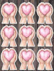 Heart in Your Hands Die Cut Vinyl Stickers Scrapbooking Laptop Waterbottle