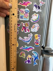 Handmade Magnet Lot Made W/ Lisa Frank Sticker Alien Cheetah Panda 90s Art