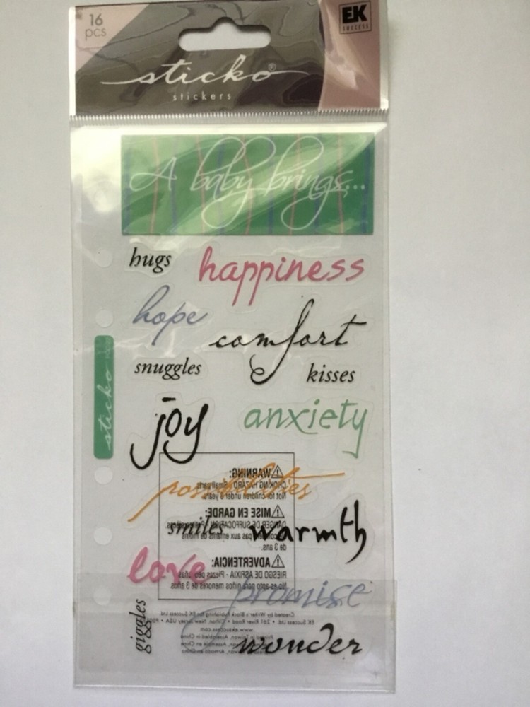 Sticko BABY BRINGS Quotes Girl Boy Hugs Scrapbook Stickers Craft Love Infant