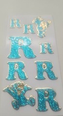 Set of 2 sheets of vintage introduct glitter stickers «R» discontinued Germany